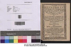 NVPTIAE ILLVSTRIS ET GENEROSI COMITIS AC DOMINI, DOMINI WILHELMI, DE QVATVOR S. ROMANI Imperii Comitibus, Comitis à Svvartzburg, ... ET ... DOMINAE CLARAE, Principis in Braunsvveig & Luneburg, &c. Solenniter celebratae in inclyta FRANCENHVSA. Dom: ... Anno hoc: 1593.