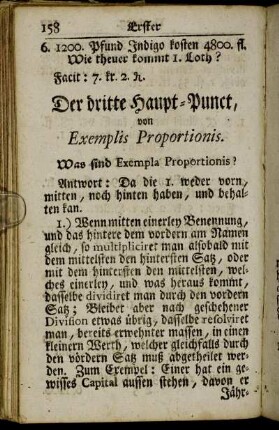 Der dritte Haupt-Punct, von Exemplis Proportionis.
