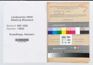 Entnazifizierung Hermann Krueckhans, geb. 11.10.1897 (Lehrer)