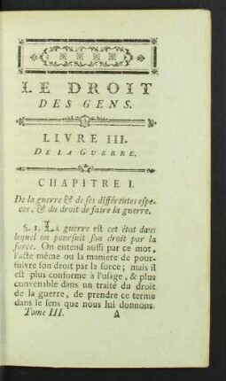 Livre III. De la Guerre.