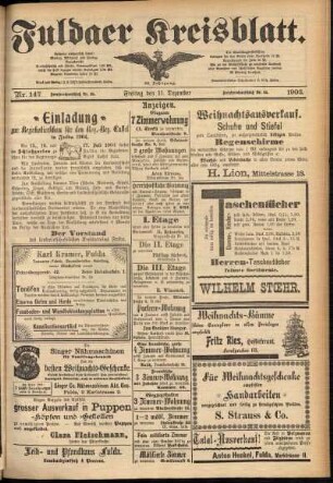 Dritte Ausgabe vom Freitag, den 11. Dezember 1903.