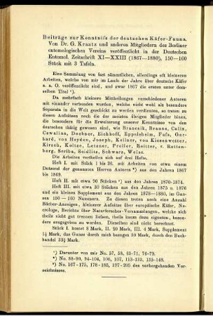 Beiträge zur Kenntnis der deutschen Käfer-Fauna