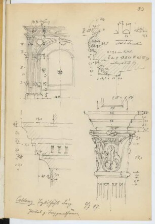 Pfarrkirche, Koblenz: Details (aus: Skizzen- und Fotoalbum 11)