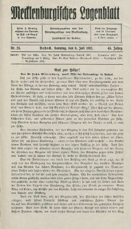 Nr. 23. Rostock, Sonntag, den 8. Juli 1917.