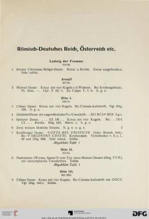 Römisch-Deutsches Reich, Österreich etc. (Nr. 1-1756)