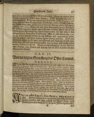 Cap. IV. Von der letzten Geniessung des Oster-Lamms.