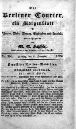 No. 268, Montag, den 17. December 1827