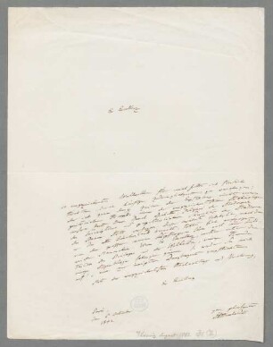 Alexander von Humboldt (1769 - 1859) Autographen: Briefe von Alexander von Humboldt an verschiedene Adressaten - BSB Autogr.Cim. Humboldt, Alexander von, 10. Alexander von Humboldt (1769 - 1859) Autographen: Brief von Alexander von Humboldt an Excellenz - BSB Autogr.Cim. Humboldt, Alexander von.10