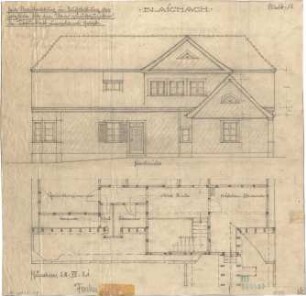 Fischer, Theodor; Blaichach; Haus Gradner - Teilgrundriss; Nordseite (Ansicht)