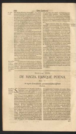 Sectio XIX. De Magia, Fiusque Poena.