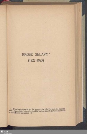 Rrose Salavy (1922-1923)