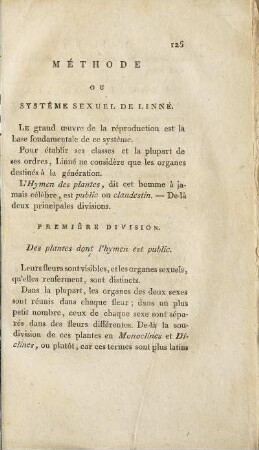 Méthode Ou Systême Sexuel De Linné.