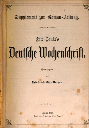 Deutsche Roman-Zeitung. 1. 1864