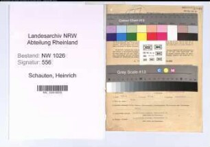 Entnazifizierung Heinrich Schauten , geb. 18.04.1905 (Unterbrandmeister)
