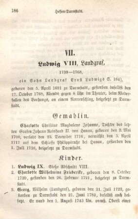 VII. Ludwig VIII., Landgraf, 1739-1768