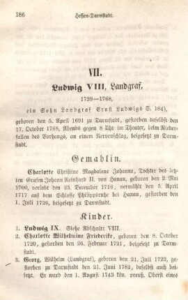 VII. Ludwig VIII., Landgraf, 1739-1768