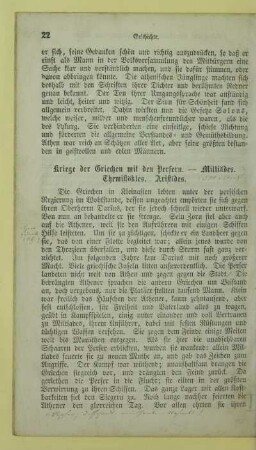 Kriege der Griechen mit den Persern. - Miltiades. Themistokles. Aristides