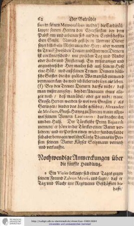 Nothwendige Anmerckungen über die fünffte Handlung.