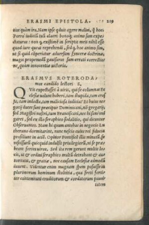Erasmus Roterodamus candido lectori S.