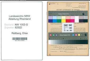 Entnazifizierung Elise Rettberg, geb. 28.09.1887 (Schneiderin)