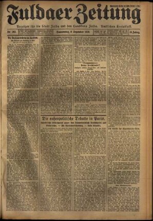 Erste Ausgabe vom Donnerstag, den 06. Dezember 1928.