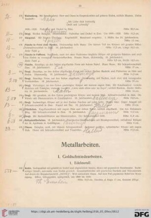 Metallarbeiten (Nr. 190-380)