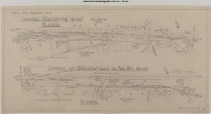 Hennef Güterbahnhof, Hennef Personenbahnhof: Lageplan von Hennef Güterbahnhof über Güterabfertigung bis Personenbahnhof