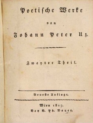 Poetische Werke, 2