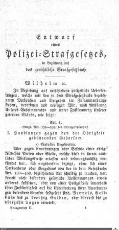 Berichte zum Entwurf eines Strafgesetzbuches