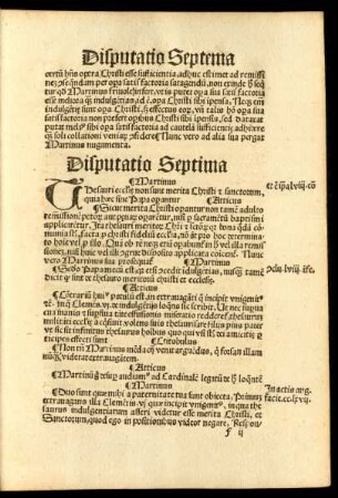 Disputatio Septima