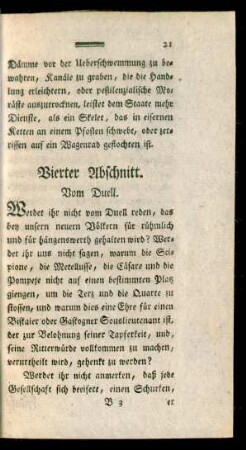 Vierter Abschnitt. Vom Duell