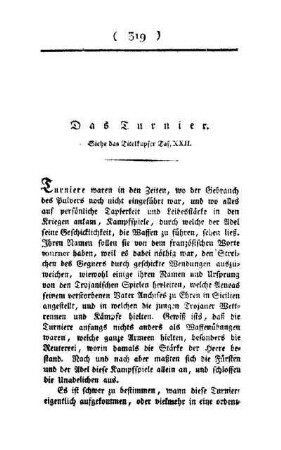 ¬Das¬ Turnier : Siehe das Titelkupfer Taf. XXII