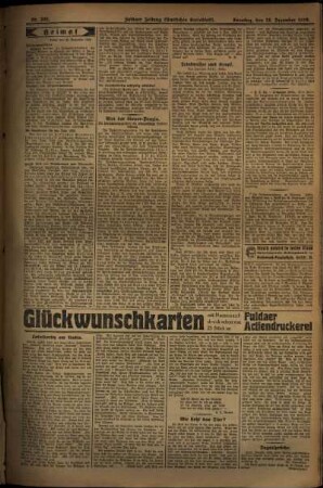 Zweite Ausgabe vom Sonntag, den 29. Dezember 1929.