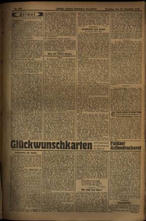 Zweite Ausgabe vom Sonntag, den 29. Dezember 1929.