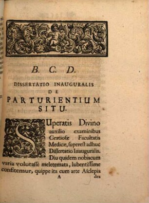 Dissertatio Medica Inavgvralis De Partvrientivm Sitv