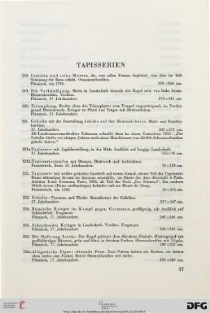 Tapisserien (Nr. 218-226a)