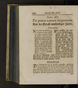 Titulus XVI. De poena temere litigantium.