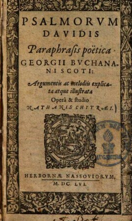 Psalmorum Davidis paraphrasis poëtica Georgii Buchanani Scoti