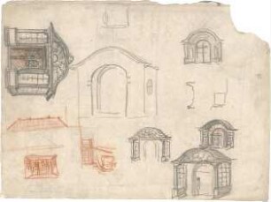 Hildebrand, Adolf von; Pavillon - Perspektiven, Ansicht, Details