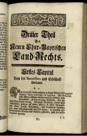 Erstes Capitul - Zweytes Capitul