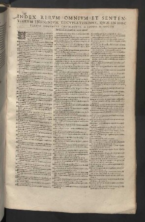 Index rerum omnium et sententiarum insignium locupletissimus