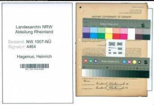 Entnazifizierung Heinrich Hagenus , geb. 14.08.1905 (Landwirt)