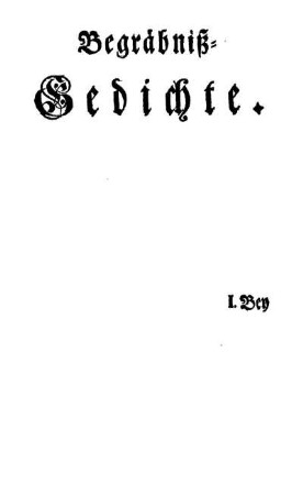 Begräbniß-Gedichte.