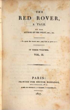 The red rover : a tale ; in three volumes, 2