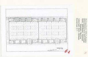 Sanierungsgebiet Rollberge, Berlin-Neukölln (Diplomarbeit bei Kurt Dübbers): Grundriss Parkgeschoss 1:200