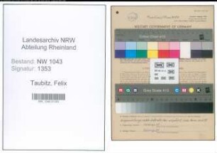 Entnazifizierung Felix Taubitz , geb. 09.03.1908 (Uhrmacher)