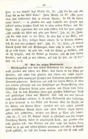 IV. Von der ewigen Gnadenwahl.