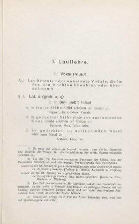 I. Lautlehre.
