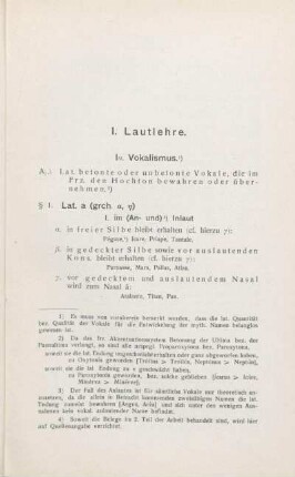 I. Lautlehre.