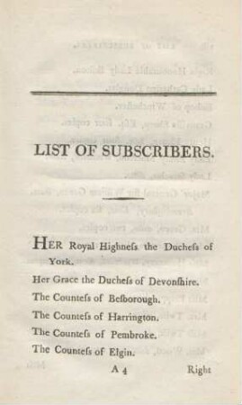 List of subscribers